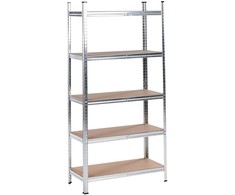 Beliani Sandėliavimo lentyna XITTA Metal 150 cm 75 cm Sidabrinė