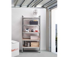 Beliani Sandėliavimo lentyna XITTA Metal 150 cm 75 cm Sidabrinė