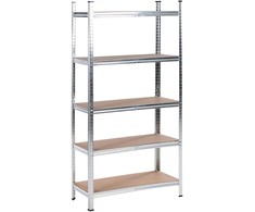 Beliani Sandėliavimo lentyna XITTA Metal 180 cm 90 cm Sidabrinė