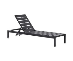 Beliani Deckchair sodo NARDO Extendable Metal Juodas