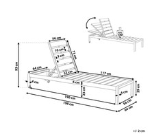 Beliani Deckchair sodo NARDO Extendable Metal Juodas
