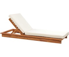 Beliani Deckchair sodo su pagalvėlė GRANARI Prailginamas Acacia Wood Ruda