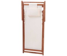 Beliani Deckchair sodo ir 2 keičiamų audinių rinkinys (skirtingi variantai) tamsus medis AVELLINO
