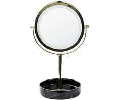 Beliani Lusterko kosmetyczne LED SAVOIE Juodas/ auksinė