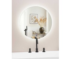 Beliani LED vonios veidrodis CALLAC 60 cm 60 cm sidabrinės spalvos