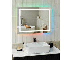 Beliani Vonios veidrodis su LED apšvietimu PRENOIS 80 x 60 cm, sidabrinis