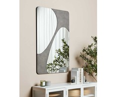 Beliani Sieninis veidrodis ORMES 70 cm 110 cm pilkas