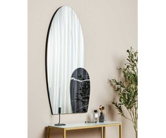 Beliani Sieninis veidrodis VIERZON 58 cm 120 cm juodas