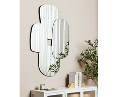 Beliani Sieninis veidrodis VOUZON 80 cm 120 cm sidabrinės spalvos