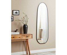 Beliani Sieninis veidrodis DARNETS 45 cm 160 cm metalinis juodas