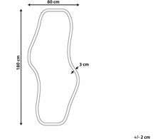 Beliani Sieninis veidrodis BIOLLET 80 cm 180 cm Paulownijos mediena natūralus