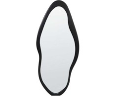 Beliani Sieninis veidrodis BLET 80 cm 180 cm Paulownijos mediena Juodas