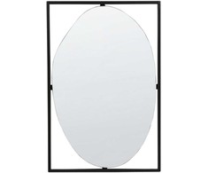 Beliani Sieninis veidrodis NIBELLE 40 cm 60 cm metalinis juodas