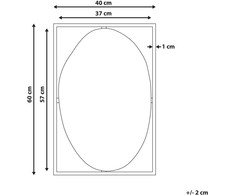 Beliani Sieninis veidrodis NIBELLE 40 cm 60 cm metalinis juodas