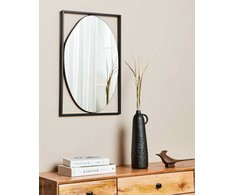 Beliani Sieninis veidrodis NIBELLE 40 cm 60 cm metalinis juodas