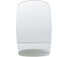 Beliani Sieninis veidrodis su lentyna BRANNAY 40 cm 60 cm Sidabrinis