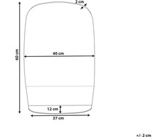 Beliani Sieninis veidrodis su lentyna BRANNAY 40 cm 60 cm Sidabrinis