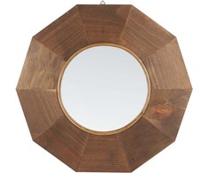 Beliani Sieninis veidrodis ASEM 60 cm 60 cm Tuopos mediena rudas