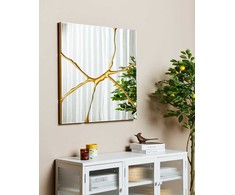 Beliani Sieninis veidrodis COOLE 80 cm 80 cm, auksinis