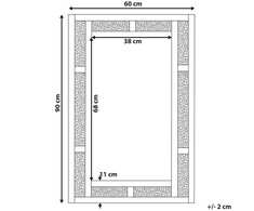 Beliani Sieninis veidrodis AVRILLE 60 cm 90 cm sidabrinės spalvos