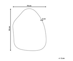 Beliani Sieninis veidrodis PUTEAUX 70 cm 92 cm metalinis auksinis