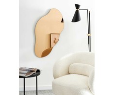 Beliani Sieninis veidrodis ASSIGNY 50 cm 92 cm rudas