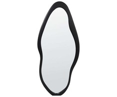 Beliani Sieninis veidrodis BLET 80 cm 180 cm Paulownijos mediena Juodas