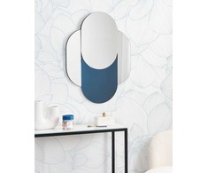 Beliani Sieninis veidrodis CHAILLON 60 cm 80 cm Mėlynas