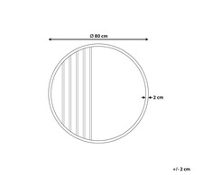 Beliani Sieninis veidrodis COUST 80 cm, auksinis
