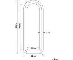 Beliani Sieninis veidrodis CULAN 60 cm x 160 cm, veliūras, rožinis