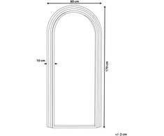 Beliani Sieninis veidrodis DIJON 80 cm 170 cm Medinis Kreminė balta