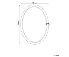 Beliani Sieninis veidrodis FOISSY 50 cm 70 cm natūralaus rotango