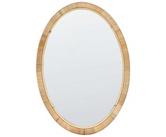 Beliani Sieninis veidrodis FOISSY 50 cm 70 cm natūralaus rotango