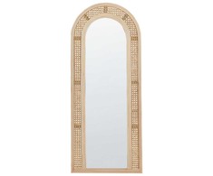 Beliani Sieninis veidrodis FRANEY 50 cm 120 cm Natūralaus rotango