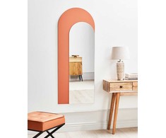 Beliani Sieninis veidrodis GROISES 55 cm 140 cm oranžinis