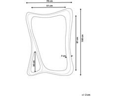 Beliani Sieninis veidrodis LANESTER 70 cm 100 cm juodas