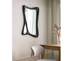 Beliani Sieninis veidrodis LANESTER 70 cm 100 cm juodas