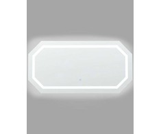 Beliani Vonios veidrodis su LED apšvietimu LOCMARIAQUER, 120 × 60 cm, sidabrinis