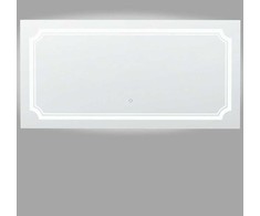 Beliani Vonios veidrodis su LED apšvietimu „ARROMACHNES“, 120 × 60 cm, sidabrinis