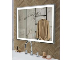Beliani Vonios veidrodis su LED apšvietimu ARGENS 80 cm 60 cm sidabrinis