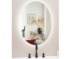 Beliani Vonios veidrodis su LED apšvietimu MAZILLE 60 cm 80 cm, sidabrinės spalvos