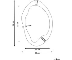 Beliani Sieninis veidrodis LENAX 59 cm 90 cm Alyvuoginis veliūras