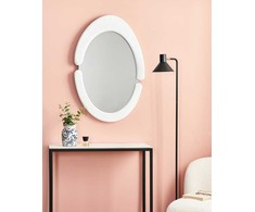 Beliani Sieninis veidrodis MASSAY 53 cm 90 cm veliūrinis baltas