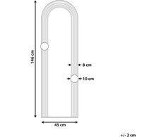 Beliani Sieninis veidrodis AJAIN 45 cm 146 cm metalinis juodas