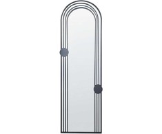 Beliani Sieninis veidrodis AJAIN 45 cm 146 cm metalinis juodas