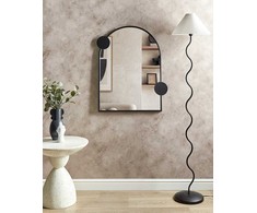 Beliani Sieninis veidrodis AULON 69 cm 80 cm metalas juodas