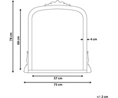 Beliani Sieninis veidrodis SUSSEY 75 cm 78 cm auksinis