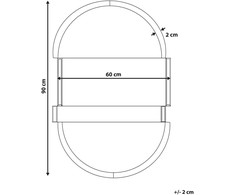 Beliani Sieninis veidrodis MICHERY 60 cm 90 cm Juodas