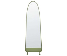 Beliani Sieninis veidrodis PARNAY 45 cm 146 cm Metallinis Alyvuogių spalvos