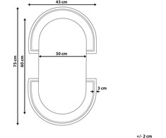 Beliani Sieninis veidrodis STAINS 43 cm 75 cm iš technorattano natūralios spalvos